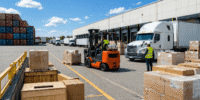 Freight staging services in Allentown, Pennsylvania with palletized inventory positioned for outbound delivery throughout the Northeast.